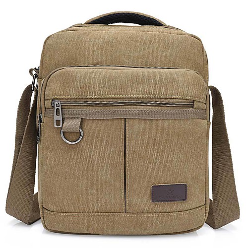 

Men's Bags Canvas Crossbody Bag Zipper Plain Daily 2021 Canvas Bag Handbags Black Army Green Khaki Coffee