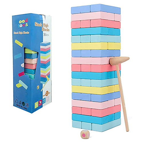 

Wooden Balance Stacking Game Blocks Set Table Games 3D Toys Suitable for Children Over 3 Years Old