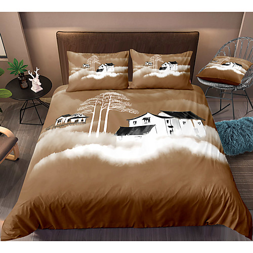 

3-Piece Duvet Cover Set Hotel Bedding Sets Comforter Cover with Soft Lightweight Microfiber, Include 1 Duvet Cover, 2 Pillowcases for Double/Queen/King(1 Pillowcase for Twin/Single)