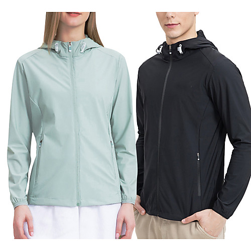 

Women's Men's Hiking Softshell Jacket Hiking Windbreaker Outdoor Lightweight UV Sun Protection Breathable Quick Dry Jacket Top Fishing Climbing Camping / Hiking / Caving Female white Male deep blue