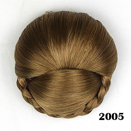 

s-ssoy bridal hair pieces bun, braided chignon scrunchy scrunchie synthetic bun hair extensions costume hairpiece clip in wig wedding for girl lady women,2005