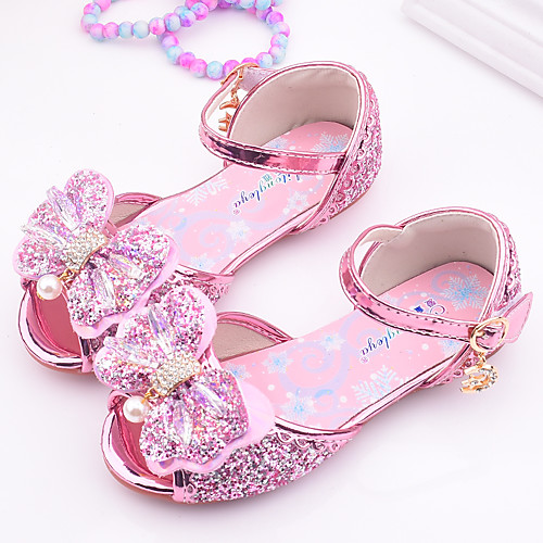 

Girls' Sandals Jelly Shoes Flower Girl Shoes Princess Shoes Rubber PU Mary Jane Little Kids(4-7ys) Big Kids(7years ) Daily Party & Evening Walking Shoes Rhinestone Bowknot Buckle Purple Blue Pink