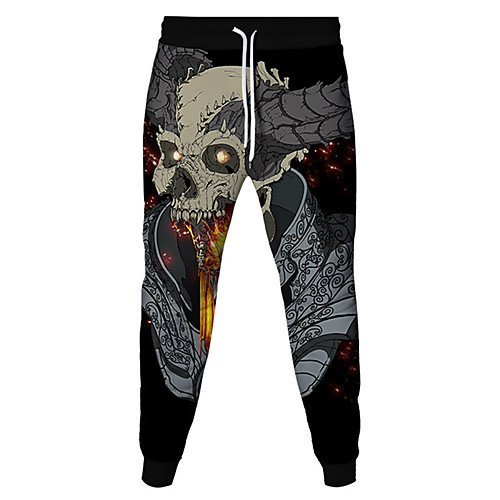 

Men's Women's Sweatpants Joggers Jogger Pants Athletic Bottoms Drawstring Beam Foot Winter Fitness Gym Workout Running Jogging Training Breathable Soft Sweat wicking Normal Sport Skull Red / black