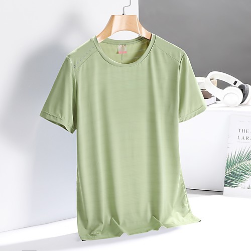 

Women's T shirt Hiking Tee shirt Short Sleeve Crew Neck Tee Tshirt Top Outdoor Lightweight Breathable Quick Dry Soft Autumn / Fall Spring Chinlon Spandex Solid Color White Black Rose Red Climbing