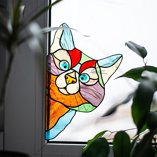 

Pre-pasted PVC Home Decoration Wall Decal 1pc Animal Window Sticker