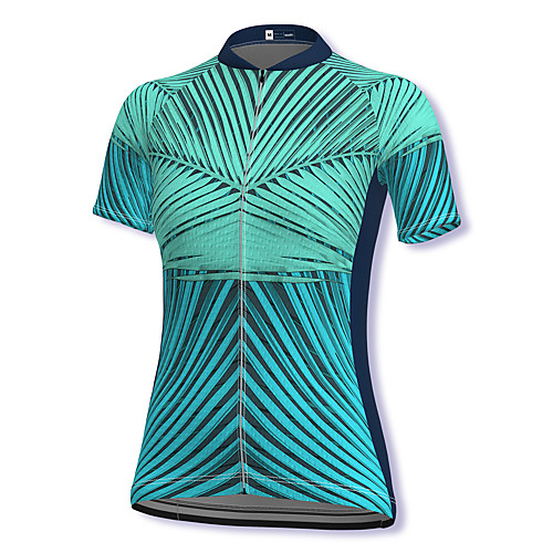 

21Grams Women's Short Sleeve Cycling Jersey Spandex Blue Stripes Bike Top Mountain Bike MTB Road Bike Cycling Breathable Sports Clothing Apparel / Stretchy / Athleisure