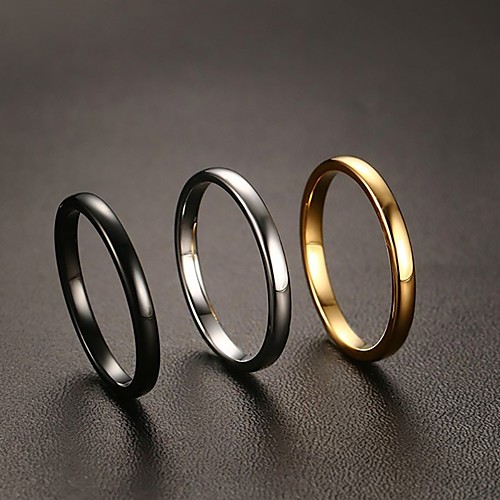 

Ring Black Gold Silver Tungsten Steel Simple Classic 1pc 6 7 8 9 10 / Women's