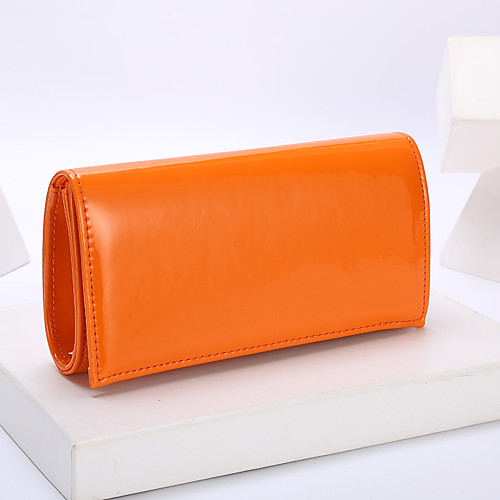 

Women's Bags PU Leather Polyester Evening Bag Chain Solid Color Wedding Party 2021 Chain Bag Black Blue Yellow Orange