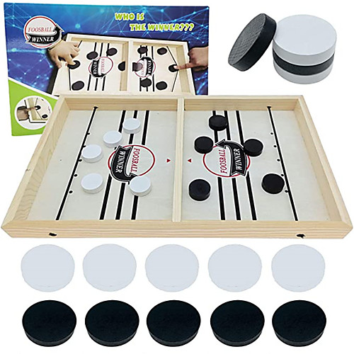 

Fast Sling Foosball Puck Game Table Desktop Battle Ice Hockey Board Game - Wooden Winner Board Battle Games Toys for Kids - Super Tabletop Sport Board Slingshot Game for Kids Adults