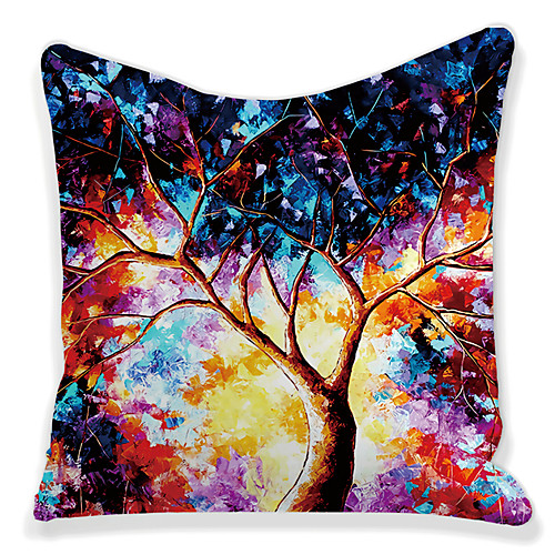 

Double Side 1 Pc Botanical Cushion Cover Print 45x45cm Linen for Sofa Bedroom