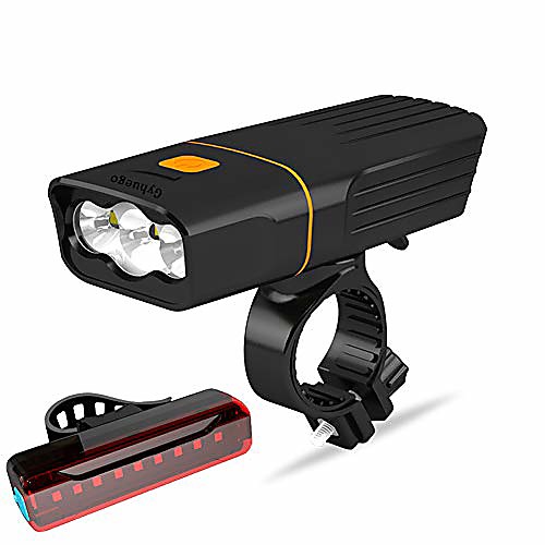 

usb rechargeable bike light front, super bright 3 led 3000 lumens, runtime 10hrs waterproof bicycle headlight and taillight, free bike tail light, cycling safety flashlight