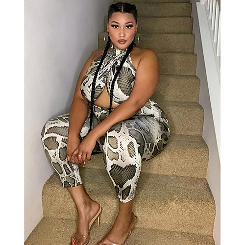 

Women's Plus Size Print Leopard Streetwear Dark Gray