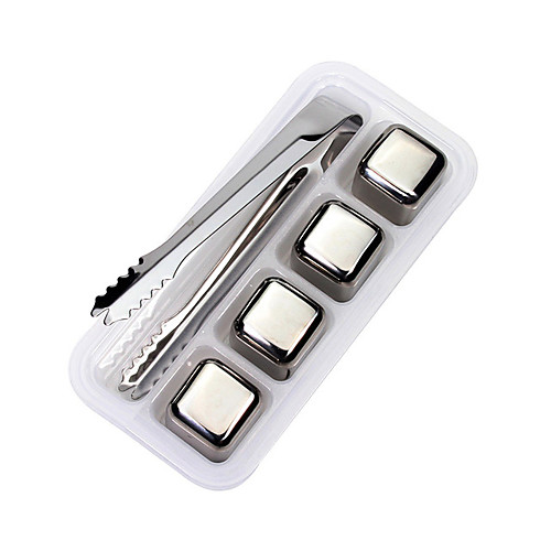 

Food Grade 304 Stainless Steel Ice Cubes Reusable Chilling Stones for Whiskey Wine Fast Cooling Cold Longer Drinking Tool Set