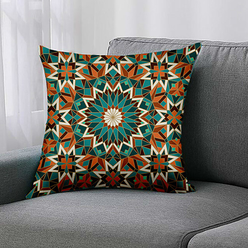 

Double Side 1 Pc Geometric Cushion Cover Print 45x45cm Linen for Sofa Bedroom