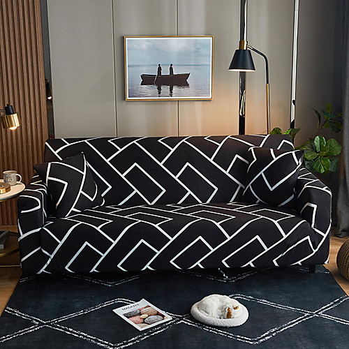 

Black Brick Print Dustproof All-powerful Slipcovers Stretch Sofa Cover Super Soft Fabric Couch Cover with One Free Pillow Case