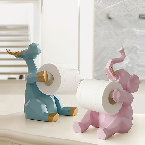 

Cute Elephant Storage Tissue Rack Ornaments Living Room Desktop Paper Roll Holder Resin Kitchen Napkin Rack