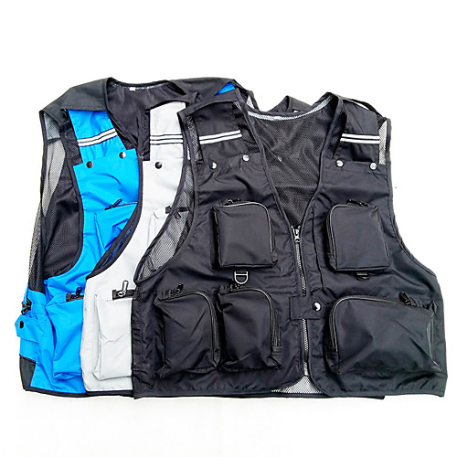 

Men's Hiking Vest / Gilet Fishing Vest Military Tactical Vest Sleeveless Vest / Gilet Jacket Top Outdoor Lightweight Breathable Quick Dry Soft Autumn / Fall Spring Polyester Solid Color Black Blue