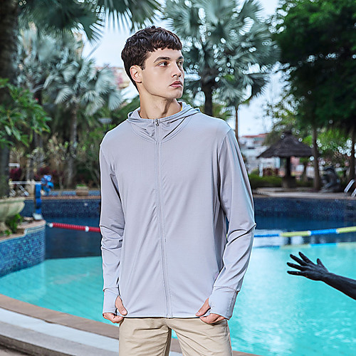 

Men's Long Sleeve Windbreaker Running Skin Jacket Full Zip Coat Top Athletic Athleisure UV Sun Protection Breathable Quick Dry Fitness Gym Workout Running Jogging Sportswear Solid Colored Plus Size