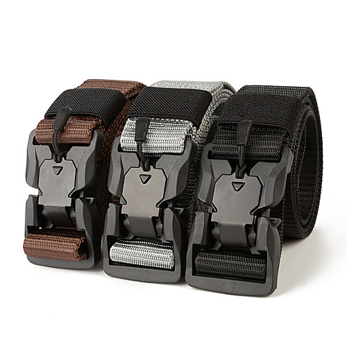 

Men's Plastic Buckle Belt Military Tactical Belt Breathable Wearable Protective for Camping / Hiking Hunting Fishing Solid Colored Nylon Canvas Fall Spring Summer