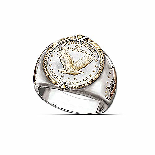 

united states of america spirit symbol eagle honor quarter dollar national flag west ethnic style ring for men viking eagle ring stainless steel ring (11)