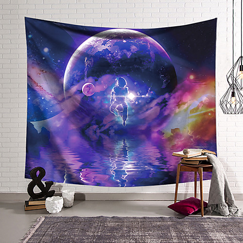 

Wall Tapestry Art Decor Blanket Curtain Hanging Home Bedroom Living Room Polyester Colourful Star Astronaut