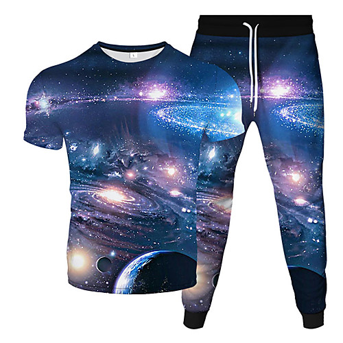 

Women's Men's 2 Piece Tracksuit Sweatsuit Street Casual 2pcs Summer Short Sleeve Moisture Wicking Breathable Soft Gym Workout Running Jogging Training Exercise Sportswear Normal Black Purple Yellow