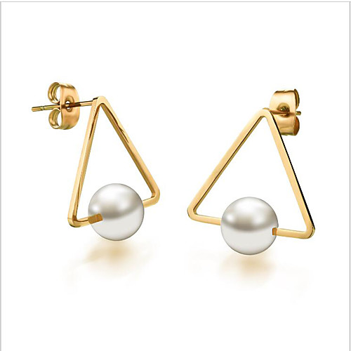 

Women's Pearl Earrings Geometrical Fashion Stylish Earrings Jewelry Gold For Anniversary Party Evening Birthday