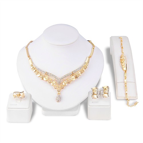 

Women's Jewelry Set Hollow Out Flower Fashion Earrings Jewelry Gold For Party Evening Formal 1 set