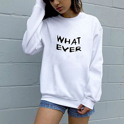 

Women's Sweatshirt Pullover Pure Color Crew Neck Letter Printed Sport Athleisure Sweatshirt Top Long Sleeve Breathable Soft Comfortable Everyday Use Street Casual Daily Outdoor