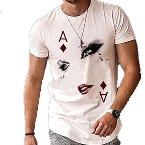 

Men's Unisex T shirt Hot Stamping Graphic Prints Portrait Plus Size Print Short Sleeve Casual Tops 100% Cotton Basic Casual Fashion White