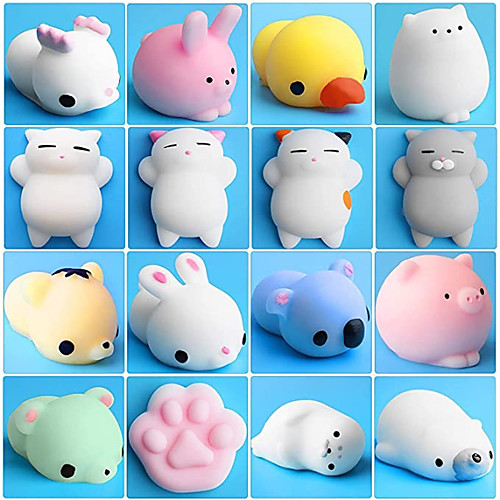 

Squishy Squishies Squishy Toy Squeeze Toy / Sensory Toy 16 pcs Mini Animal Stress and Anxiety Relief Kawaii Mochi For Kid's Adults' Boys and Girls