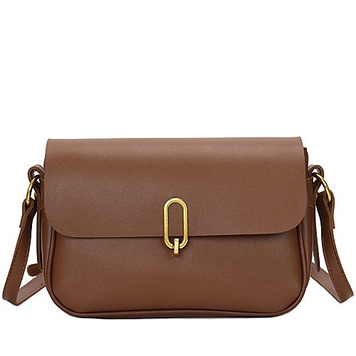 

Women's Bags PU Leather Top Handle Bag Buttons Daily Outdoor Handbags Baguette Bag MessengerBag Black Khaki Brown