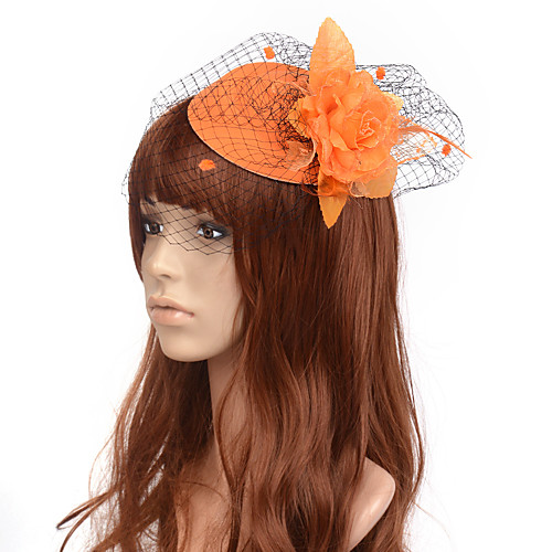 

Elegant Retro Tulle Fascinators with Feather / Floral / Polka Dot 1 Piece Special Occasion / Party / Evening Headpiece