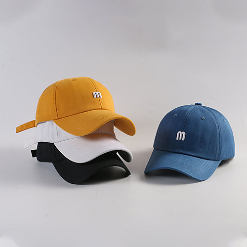 

Cotton Baseball Cap Running Cap Visor Hats Men's Women's Hat Letter Adjustable Lightweight Breathable for Fitness Running Jogging Autumn / Fall Spring Summer White Black Yellow / Embroidery