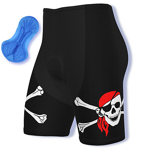 

21Grams Men's Cycling Shorts Spandex Bike Padded Shorts / Chamois Breathable Quick Dry Sports Skull Black Mountain Bike MTB Road Bike Cycling Clothing Apparel Bike Wear / Athleisure