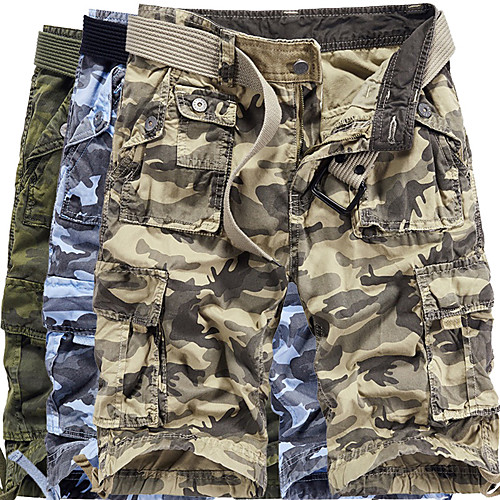 

Men's Hiking Shorts Hiking Cargo Shorts Camo Summer Outdoor Multi-Pockets Breathable Wear Resistance Cotton Shorts Army Green Blue Grey Khaki Royal Blue Hunting Fishing Climbing 29 30 31 32 33