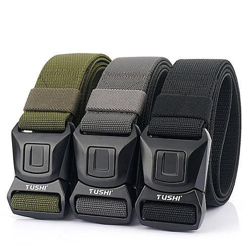 

Men's Military Tactical Belt Breathable Wearable Quick Release for Solid Colored Nylon Fall Spring Summer