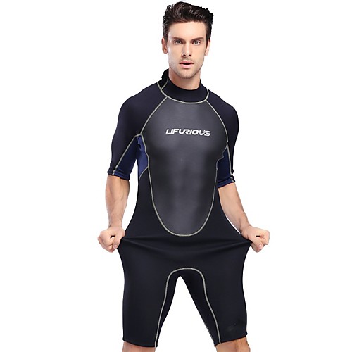 

Men's Shorty Wetsuit 3mm Nylon CR Neoprene Diving Suit UV Resistant Anatomic Design Half Sleeve Back Zip Graphic Summer / Athletic