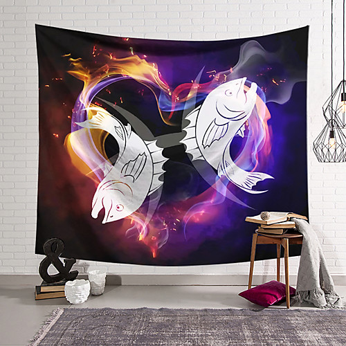 

Wall Tapestry Art Decor Blanket Curtain Hanging Home Bedroom Living Room Colourful Polyester Fish