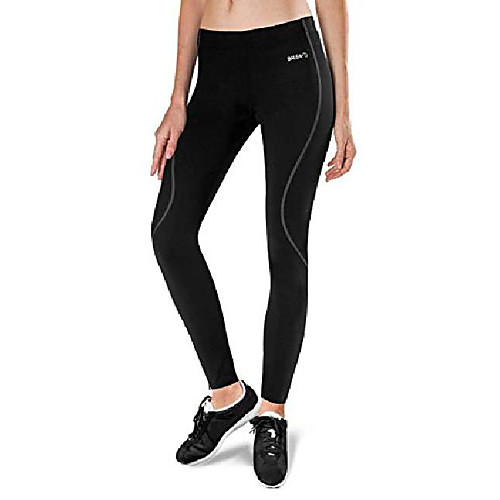 

women's thermal fleece running pants cycling tights cold weather leggings for bike hiking black gray size l
