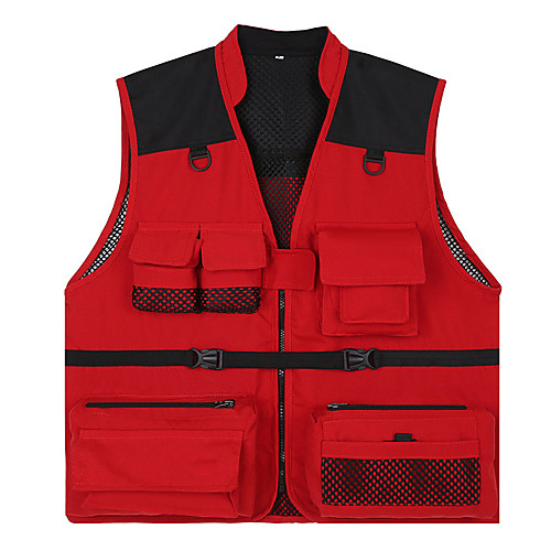 

Men's Hiking Vest / Gilet Fishing Vest Military Tactical Vest Sleeveless V Neck Vest / Gilet Jacket Top Outdoor Lightweight Breathable Quick Dry Sweat wicking Autumn / Fall Spring Polyester Patchwork