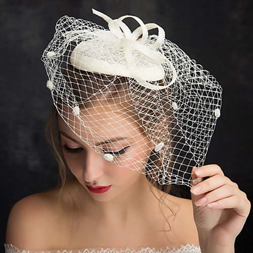 

Sweet Flax Headpiece with Trim 1 Piece Special Occasion / Tea Party Headpiece