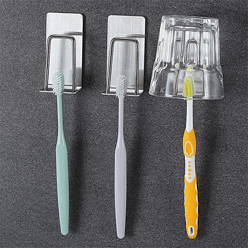 

304 Stainless Steel Toothbrush Holder Multifunctional Sanitary Ware Free-punched Metal Toothbrush Cup Holder1PC