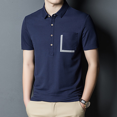 

Men's Golf Polo Shirts Short Sleeve Breathable Quick Dry Soft Sports Outdoor Autumn / Fall Spring Summer Cotton Solid Color Shangqing White Black / Micro-elastic