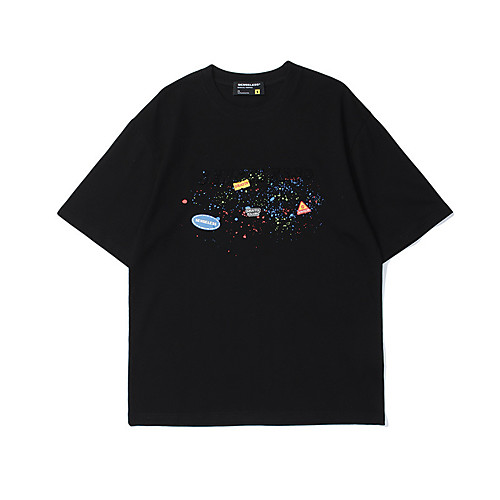 

Men's T shirt Hot Stamping Graphic Prints Letter Print Short Sleeve Casual Tops 100% Cotton Basic Casual Fashion Black Red