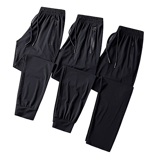 

Men's Joggers Jogger Pants Casual Bottoms Drawstring Mesh Zipper Pocket Nylon Spandex Fitness Gym Workout Running Training Breathable Quick Dry Soft Plus Size Sport Solid Colored Black Dark Olive