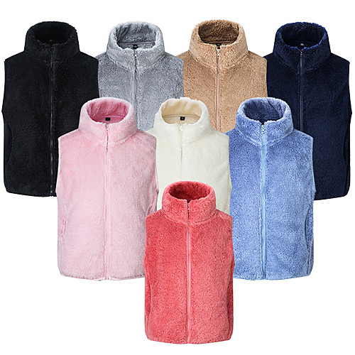 

Women's Hiking Vest / Gilet Fishing Vest Hiking Fleece Jacket Winter Outdoor Solid Color Thermal Warm Windproof Fleece Lining Quick Dry Jacket Top Fleece Single Slider Hunting Fishing Climbing White