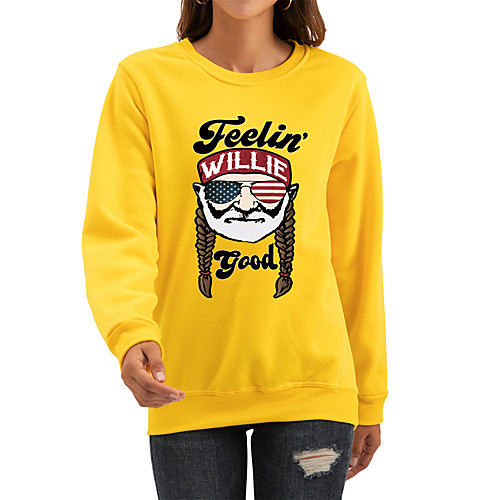 

Women's Pullover Sweatshirt Graphic Print Daily Casual Hoodies Sweatshirts White Black Red