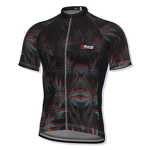 

21Grams Men's Short Sleeve Cycling Jersey Spandex Black Bike Top Mountain Bike MTB Road Bike Cycling Breathable Quick Dry Sports Clothing Apparel / Athleisure