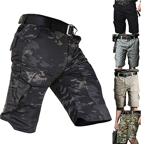 

Men's Hiking Shorts Hiking Cargo Shorts Waterproof Ventilation Breathability Wearproof Summer Solid Colored Camo / Camouflage Cotton for CP Color Black Camouflage S M L XL XXL